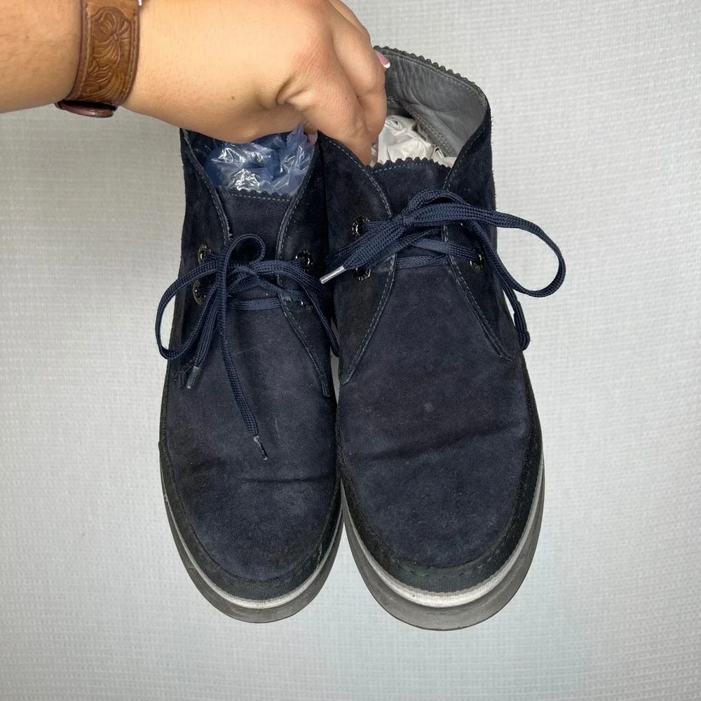 Mens Cesare Paciotti Size 6 - 4US Navy Suede Leather‎ Chukka Desert Ankle Boots